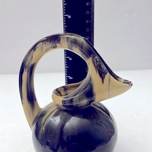 Unique Handmade Pottery Vase Swirl Glaze Verna Cape Cod Pottery - Picture 8 of 10